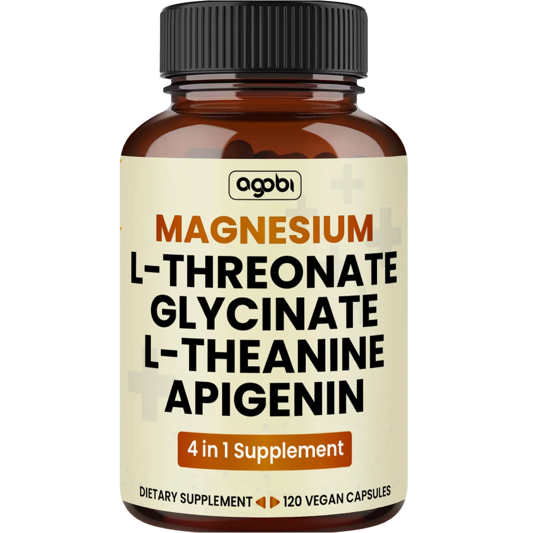 Magnesium — L‑Threonate · Glycinate · L‑Theanine · Apigenin — 4 in 1 Supplement — 120 Vegan Capsules