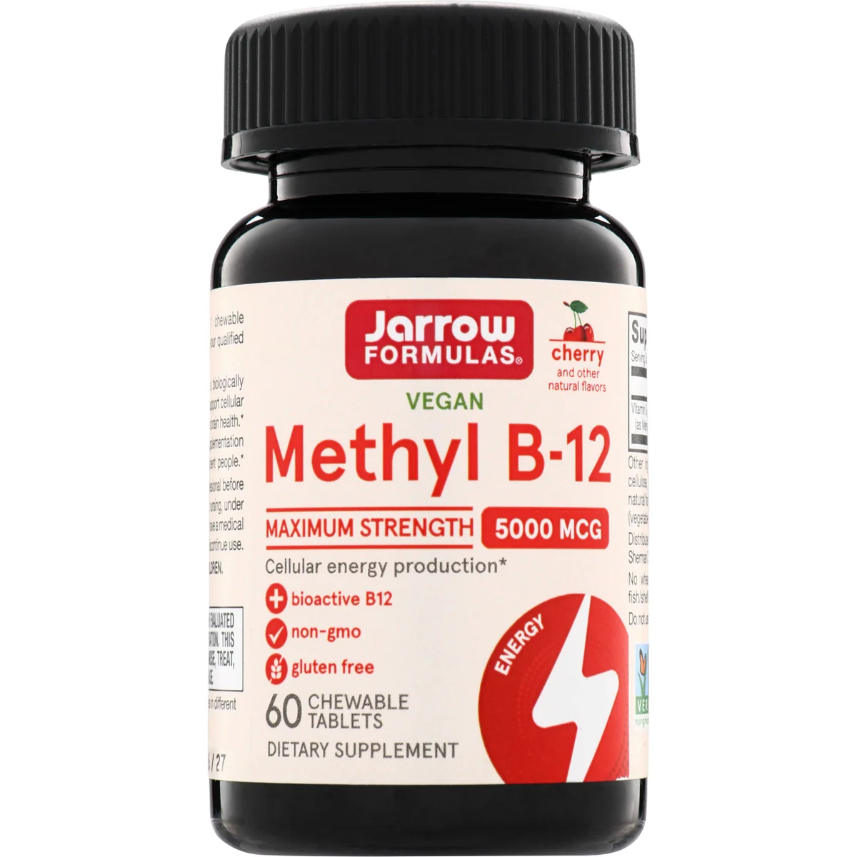 Jarrow Formulas Methyl B-12 5000 mcg - 60 Chewable Tablets 5000 mcg - 60 Chewable Tablets - Cherry