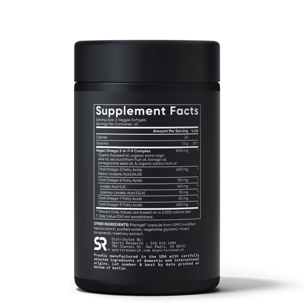 Vegan Omega 3-6-7-9 (90 veggie softgels