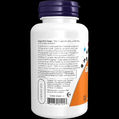 NOW Glutathione 500 mg 60 Veg Capsules