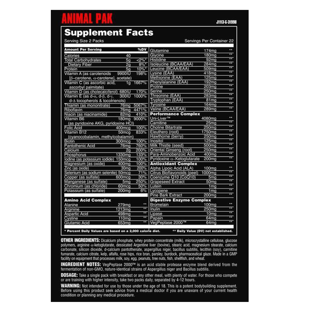 Universal Nutrition Animal 30 Packs