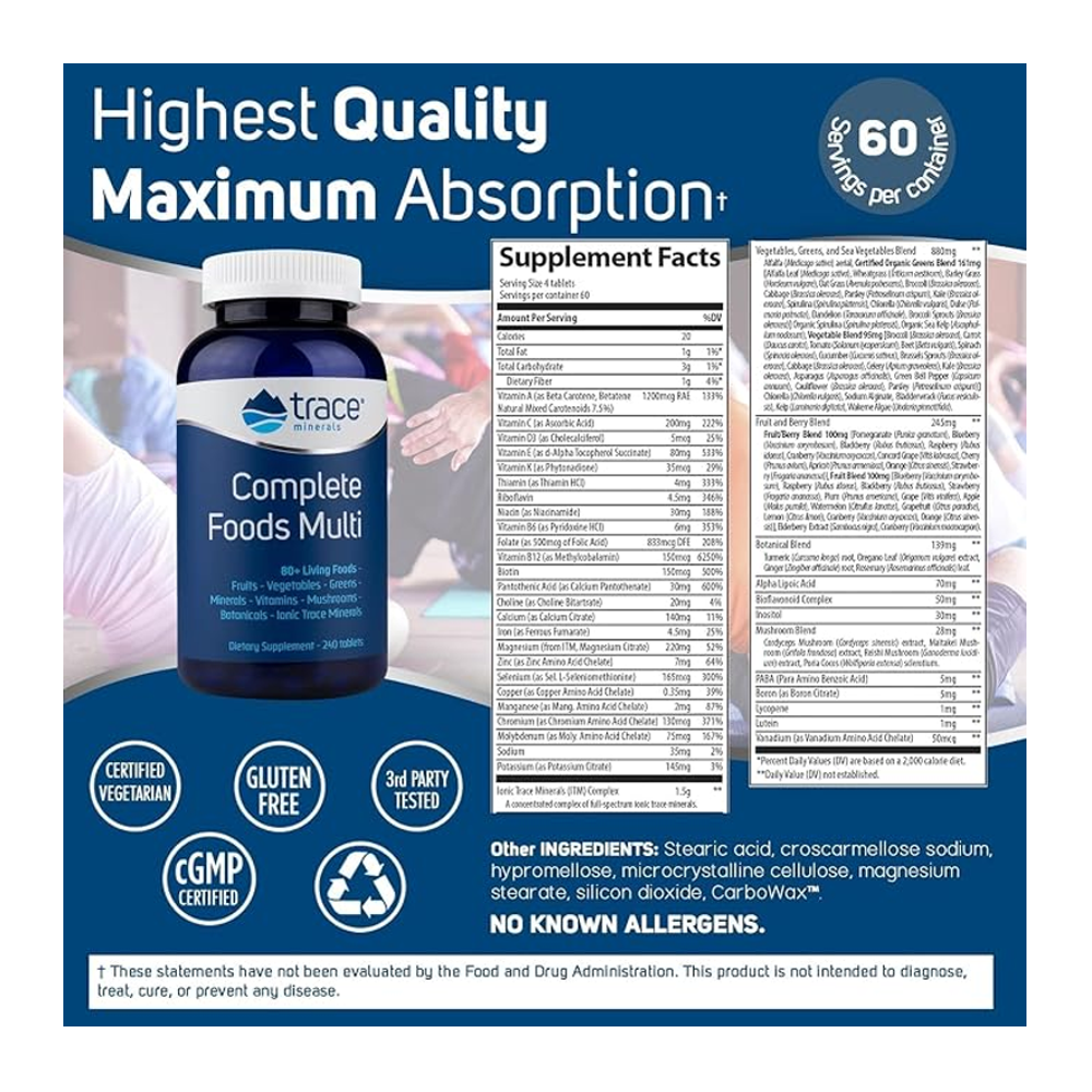 Trace Minerals Complete Food Multi 240 Tablets