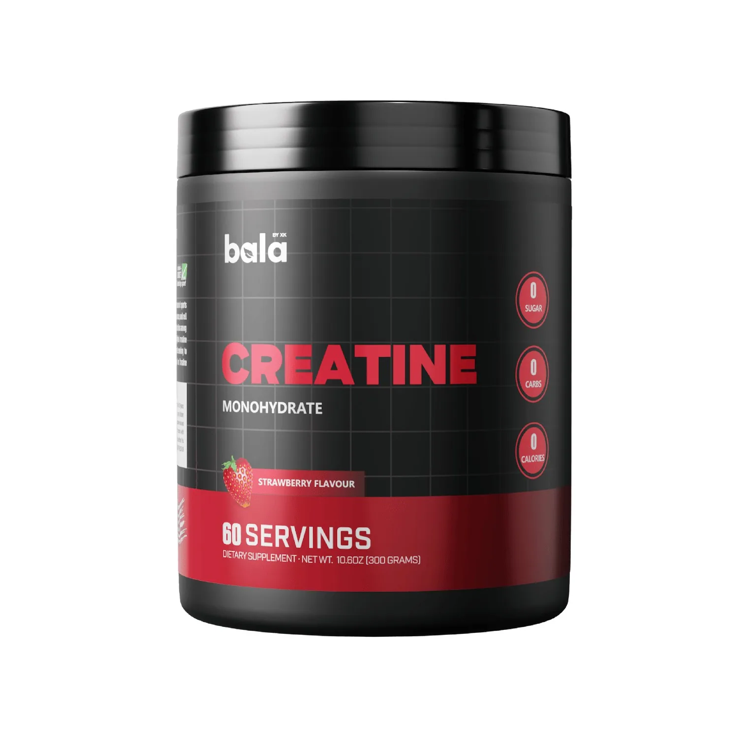 Bala by XK Creatine Monohydrate Strawberry Flavour 300 g Strawberry Flavour - 300 g - 60 Servings